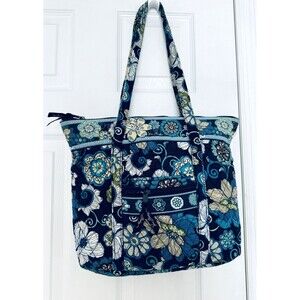 Vera Bradley Women’s Tote Blue Multicolor Flower Print Bag Shoulder Tote medium
